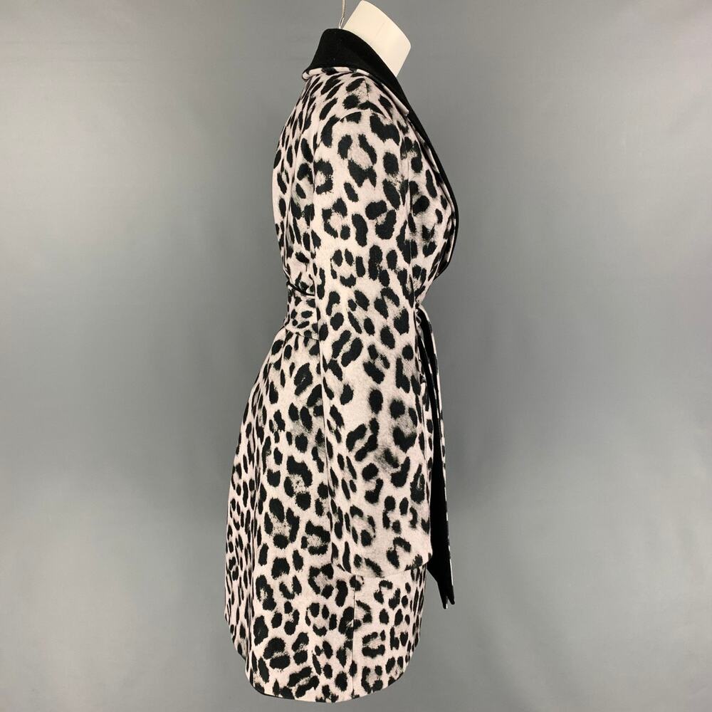 ALICE + OLIVIA Size XS/S Black White Animal Print Polyester Reversible Coat - Picture 2 of 8